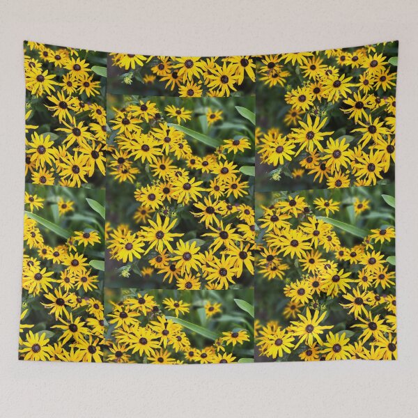 Item preview, Yellow field flower flowers tapestry wildflowers  photography designed and sold by Coolparrotgirl.