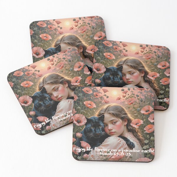 Item preview, Pink Sunset Poppies Girl and Panther designed and sold by IvaRenee.