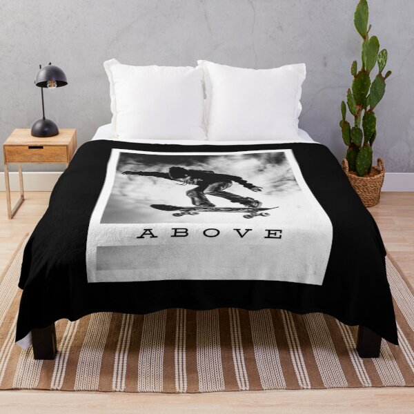 Item preview, Above, black and white graphics, skateboarding theme, skater designed and sold by silent-violin.
