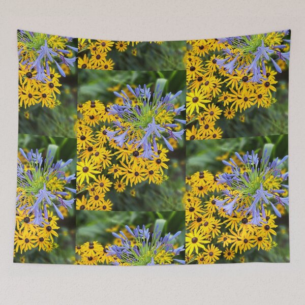 Item preview, Yellow field flower flowers tapestry wildflowers  photography designed and sold by Coolparrotgirl.