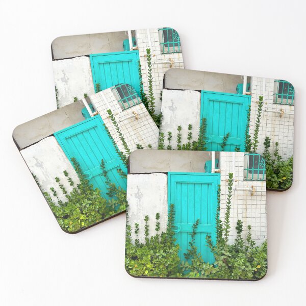 Item preview, Teal Door with Creeping Vines | Rustic Aesthetic Wall Art designed and sold by YemmyZImages.