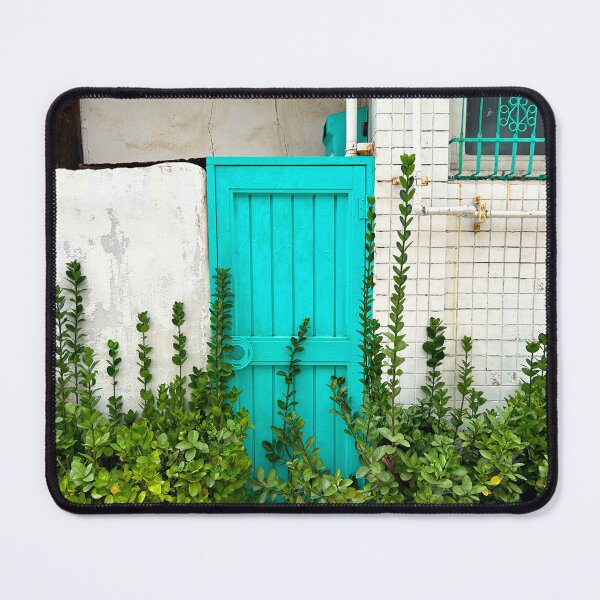 Item preview, Teal Door with Creeping Vines | Rustic Aesthetic Wall Art designed and sold by YemmyZImages.