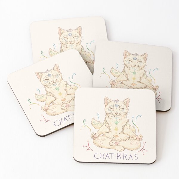 Item preview, Chakras Cat's meditation designed and sold by PlumeHarfang.