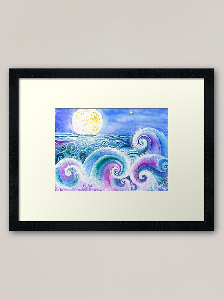 Alternate view of Fibonacci's Wave, Ocean Art. Framed Art Print