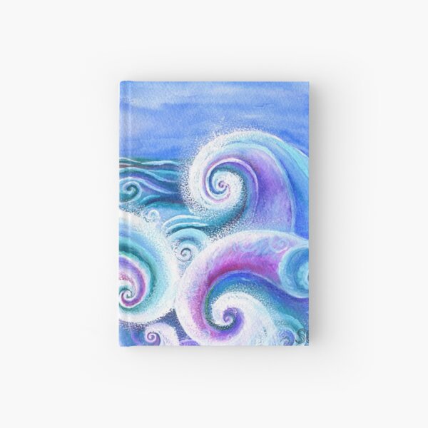 Fibonacci's Wave, Ocean Art. Hardcover Journal