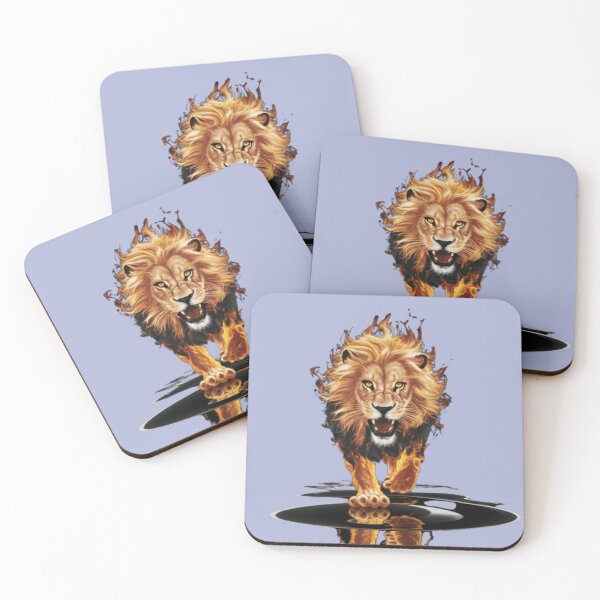 Item preview, Leo Zodiac on Fire Style for Leo Season | Golden Lion Black Background  designed and sold by gyrate.