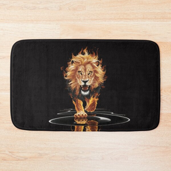 Item preview, Leo Zodiac on Fire Style for Leo Season | Golden Lion Black Background  designed and sold by gyrate.