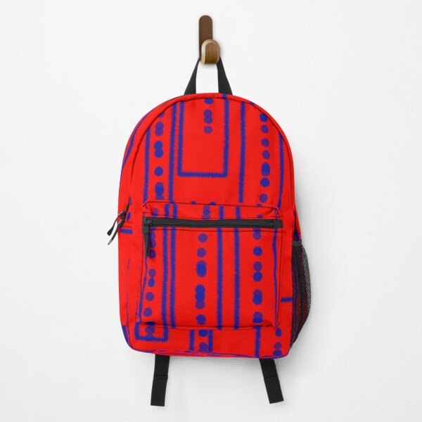Item preview, Vertical Blue rectangles on red background  designed and sold by Stefrait-7.