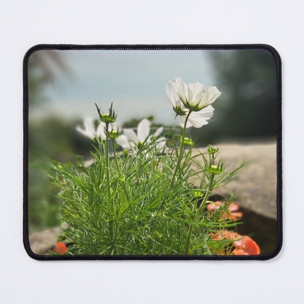 Item preview, White and orange field flower flowers tapestry wildflowers photography designed and sold by Coolparrotgirl.