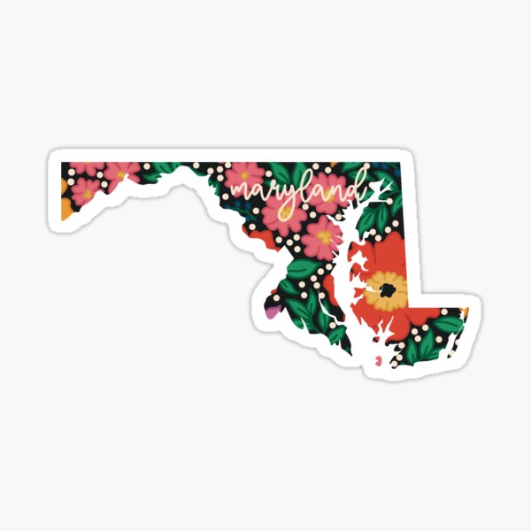 Item preview, floral Maryland state  designed and sold by weirdlyaccurate.
