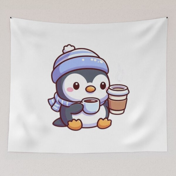 Item preview, penguin with coffee designed and sold by Eternalski.