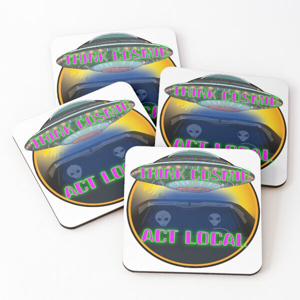 Item preview, Think Cosmic, Act Local: UFO Design designed and sold by GrizzlyCollective.