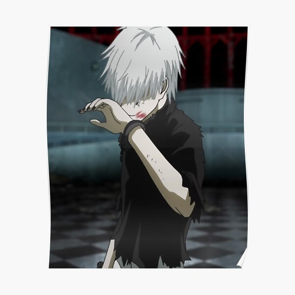 white haired kaneki wall art redbubble redbubble