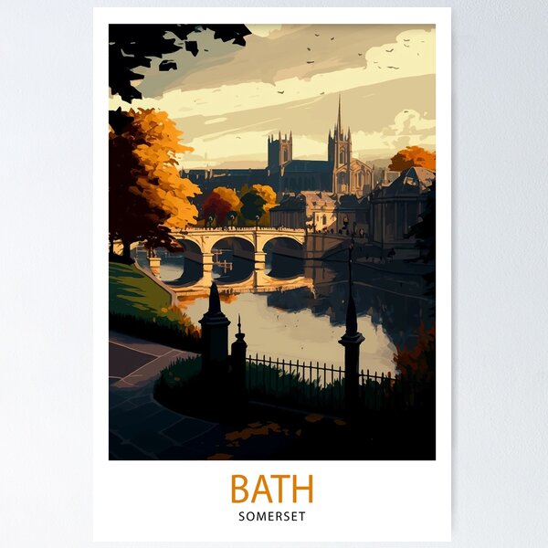 Item preview, Bath Somerset Travel Print Bath Wall Art Bath England Illustration Travel Poster Gift For Bath UK Home Decor designed and sold by banstore71.