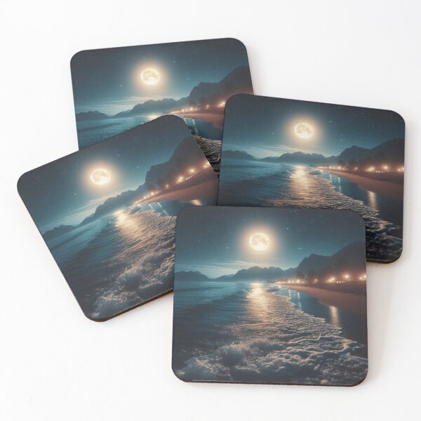 Item preview, The beach at night designed and sold by Ink And Inspire.