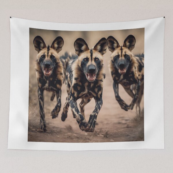 Item preview, African Wild dogs hunting designed and sold by BonoloStore.