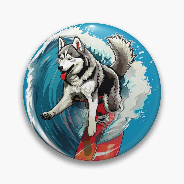 Item preview, Surfing Husky designed and sold by VelvetRoom.