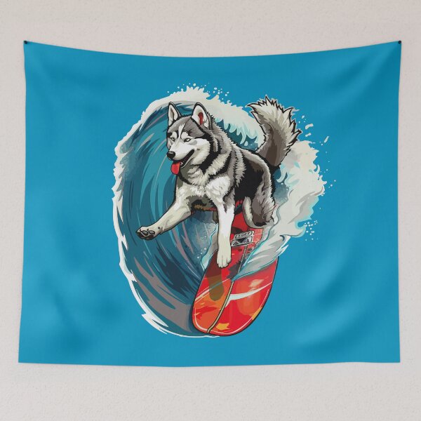 Item preview, Surfing Husky designed and sold by VelvetRoom.