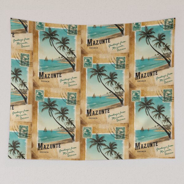 Artikelvorschau, Mazunte Oaxaca Mexiko Magische Stadt Postkarte Vintage Reise entworfen und verkauft von TravelPostcardGems.
