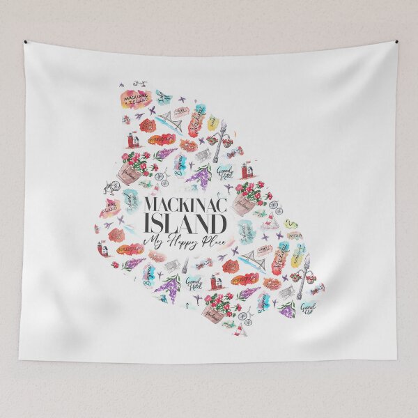Item preview, Mackinac Island Silhouette Watercolor designed and sold by Jarrod Vandenberg.