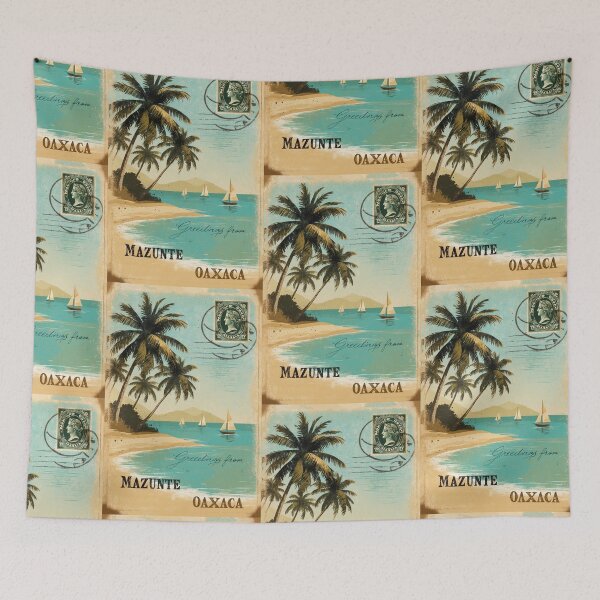 Artikelvorschau, Mazunte Oaxaca Mexiko Magische Stadt Postkarte Vintage Reise entworfen und verkauft von TravelPostcardGems.