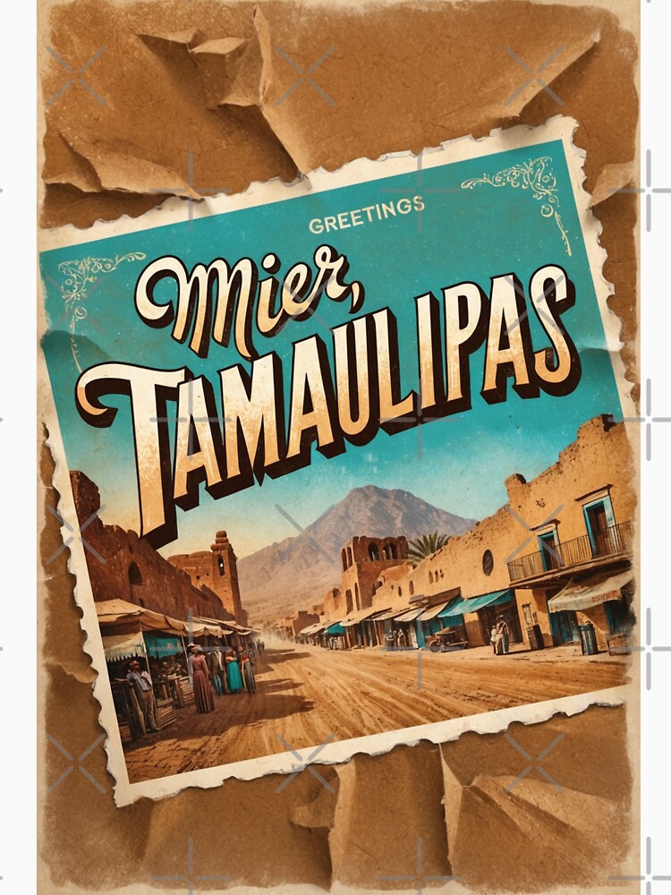 Thumbnail 7 of 7, Classic T-Shirt, Mier Tamaulipas Mexico Magic Town Postcard Vintage Travel designed and sold by MangaWorld4All.