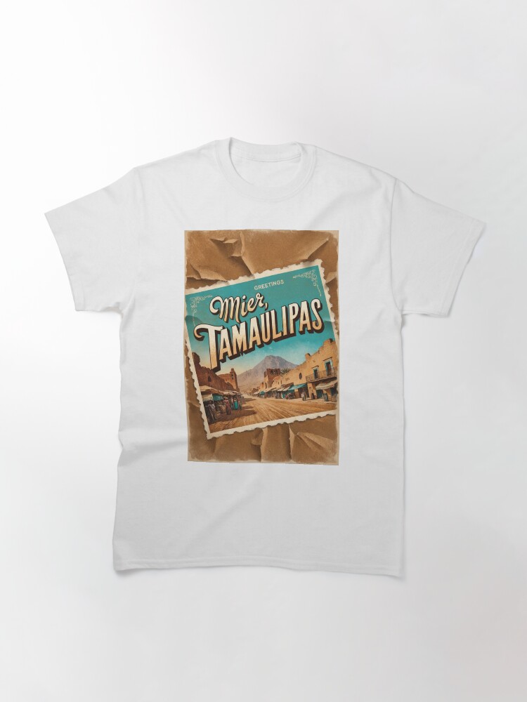 Thumbnail 3 of 7, Classic T-Shirt, Mier Tamaulipas Mexico Magic Town Postcard Vintage Travel designed and sold by MangaWorld4All.