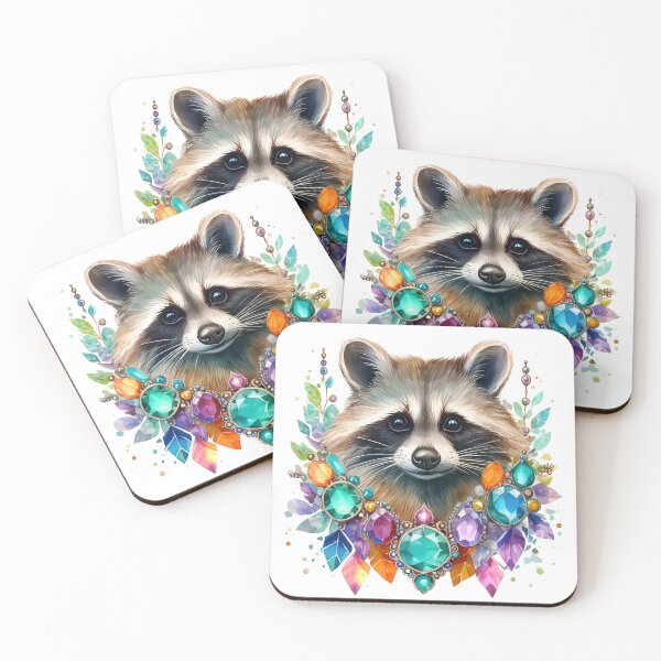 Item preview, Jewel-Embellished Raccoon, fantasy art designed and sold by Eamornia.