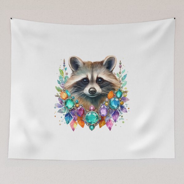 Item preview, Jewel-Embellished Raccoon, fantasy art designed and sold by Eamornia.