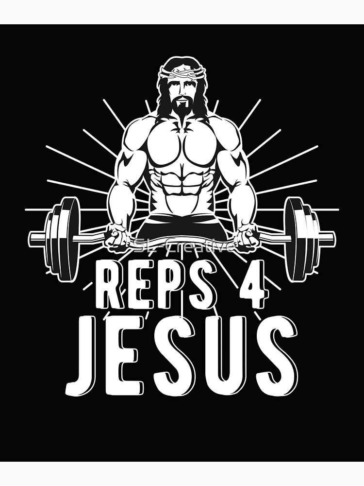 Jesus Bodybuilding Premium Matte Vertical Poster