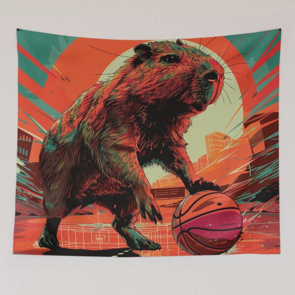 Item preview, Capybara playing basketball - Sporty Spice designed and sold by WaveVisions.