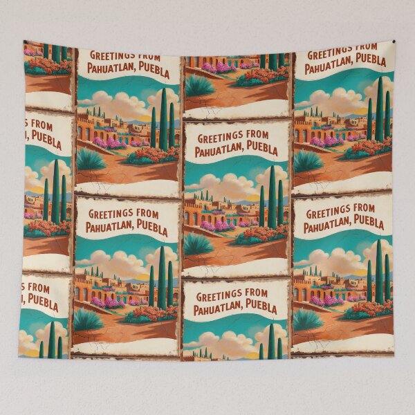 Item preview, Pahuatlán Puebla México Pueblo Mágico Postal Vintage Travel designed and sold by TravelPostcardGems.