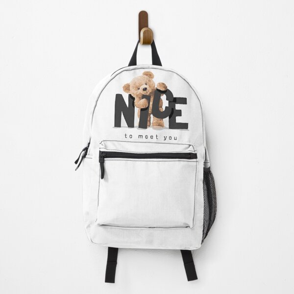 Item preview, Nice to meet you slogan with standing bear doll designed and sold by TATE150.