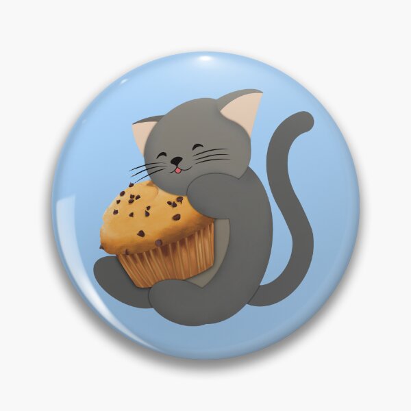 Item preview, Gray Cat Hugging a Muffin designed and sold by Bonphie.