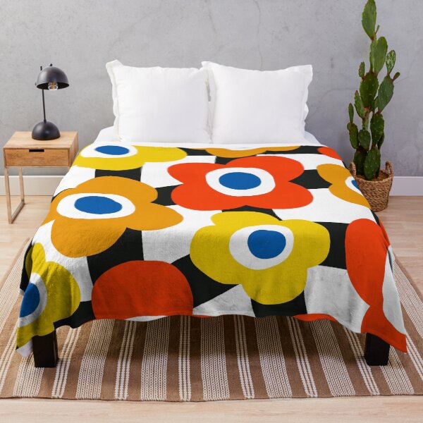 Item preview, Iconic 60s Retro Scandinavian Orange Flowers designed and sold by Deutschic.