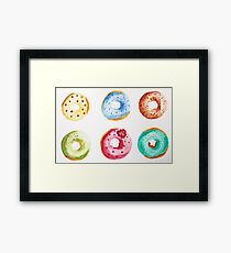 Donuts watercolor illustration Framed Print