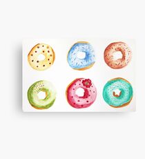 Donuts watercolor illustration Metal Print