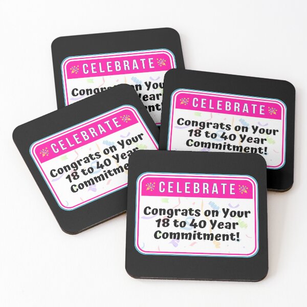 Item preview, CELEBRATE:  Congrats On Your 18 to 40 Year Commitment! - funny celebration signs designed and sold by DesignsFromTW-S.