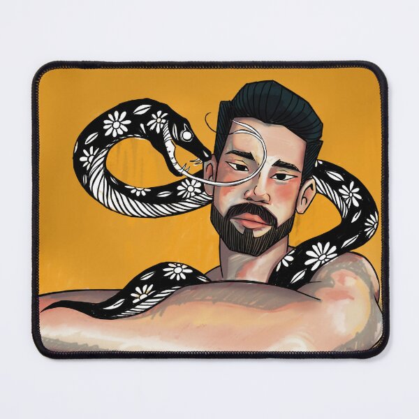 Item preview, Boy Sitting with Black Snake and Yellow Background designed and sold by benja-08.