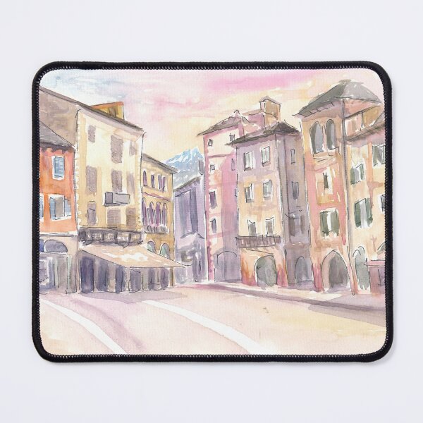 Item preview, Domodossola and romantic Piazza Mercato in Piedmont Italy designed and sold by artshop77.