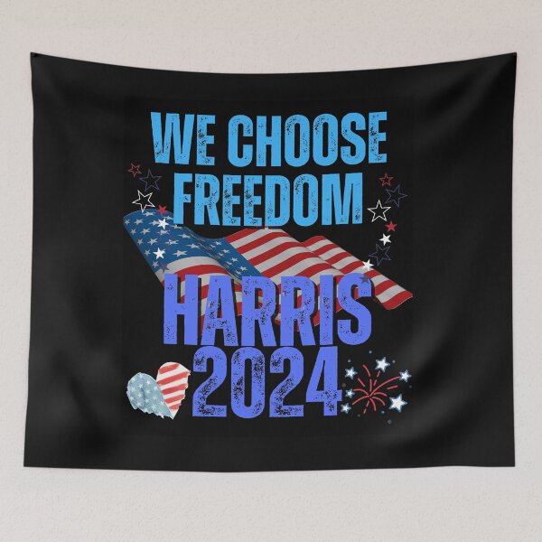 Item preview, We Choose Freedom Harris 2024 Vote Blue Save Democracy Political Design designed and sold by EarthArtDesigns.