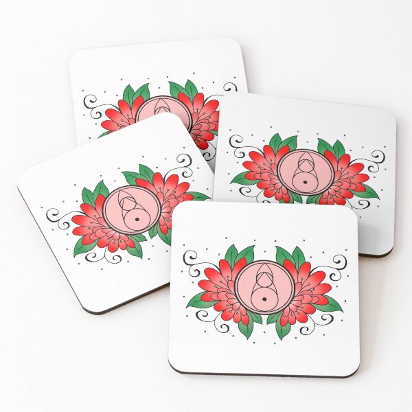 Artikelvorschau, Stilisierte Feuerglyphe mit Blumen entworfen und verkauft von Cryptid-Crafter.