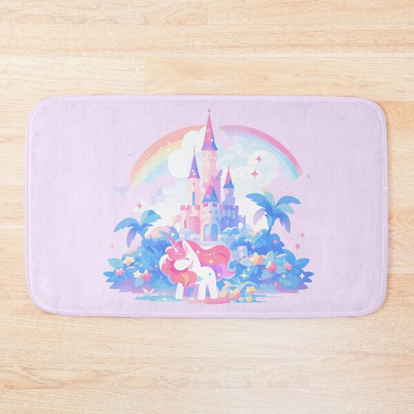 Item preview, Unicorn rockin underneath the dreamy castle and rainbow designed and sold by WoollenLlama.