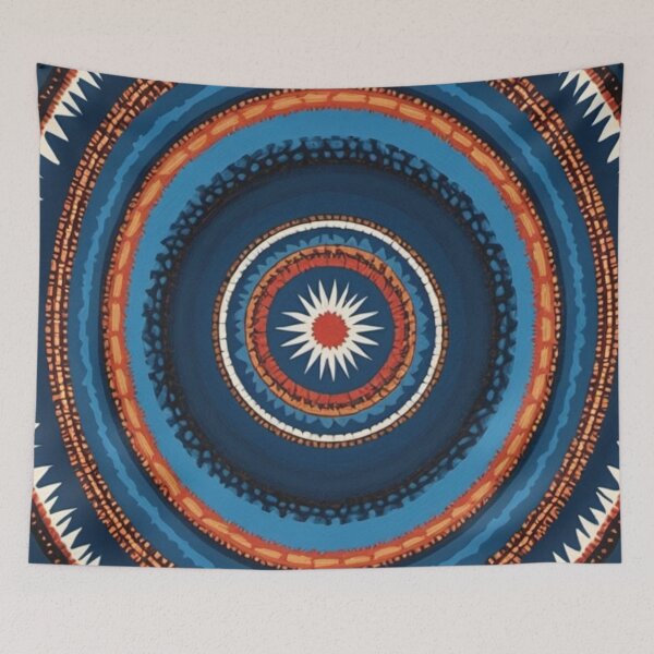 Item preview, Indigo circle designed and sold by Seeds-Of-Basil.