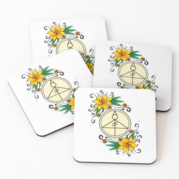 Artikelvorschau, Stilisierte Lichtglyphe mit Blumen entworfen und verkauft von Cryptid-Crafter.