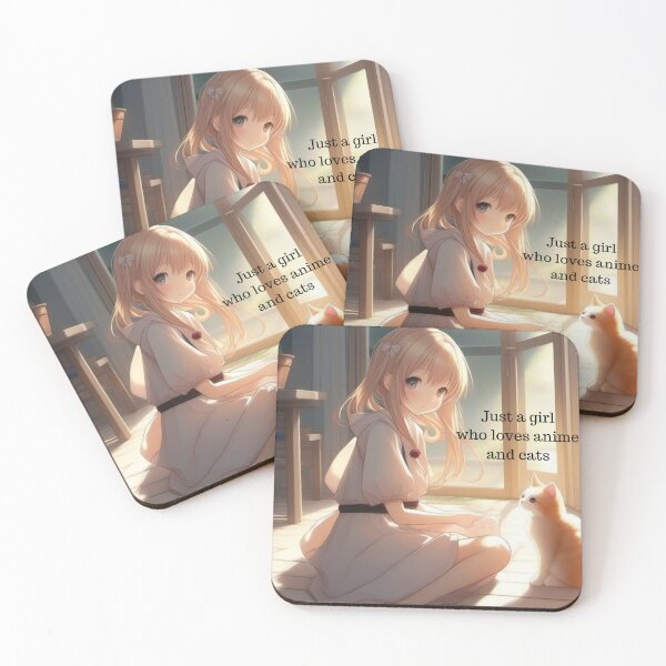 Item preview, Just a Girl Who Loves Anime and Cats designed and sold by TeachersCubby.