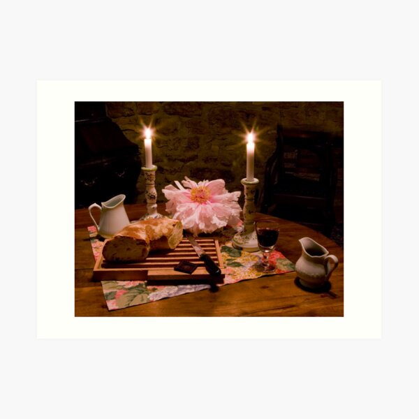 Bread, Wine, and Peony Art Print
