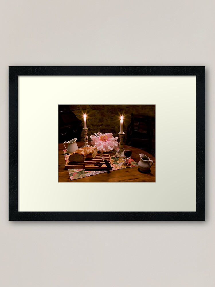 Alternate view of Bread, Wine, and Peony Framed Art Print