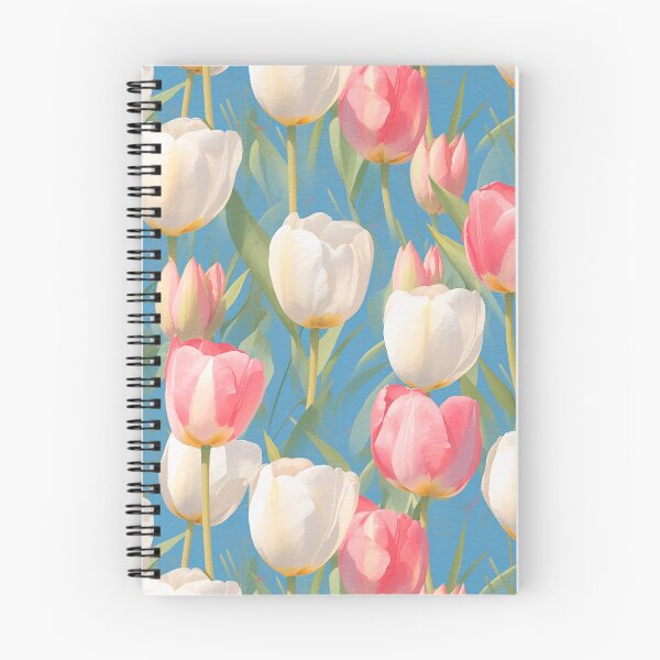 Item preview, Watercolor Red Tulips pattern on blue designed and sold by DariyaDell.