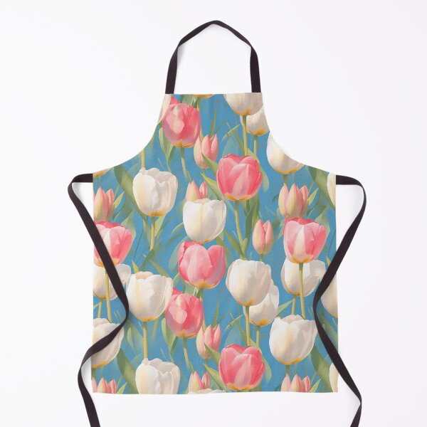 Item preview, Watercolor Red Tulips pattern on blue designed and sold by DariyaDell.